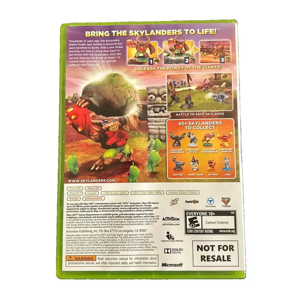 Skylanders Giants Microsoft Xbox 360 Activision 2012 Tested & Working